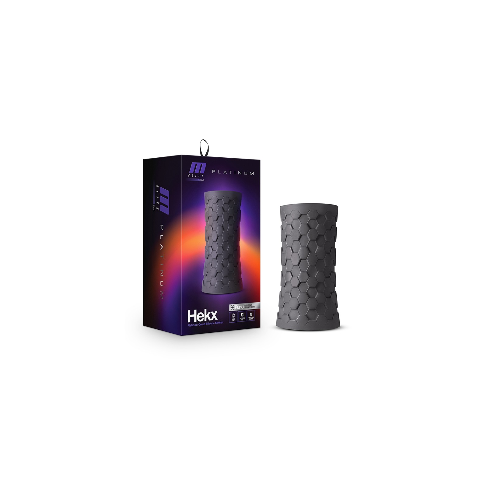 M Elite Platinum Hekx Silicone Stroker Black