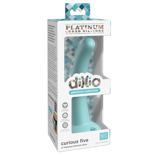 Dildo Silicona Teal Curious Five 5 in. Colección Dillio Platinum