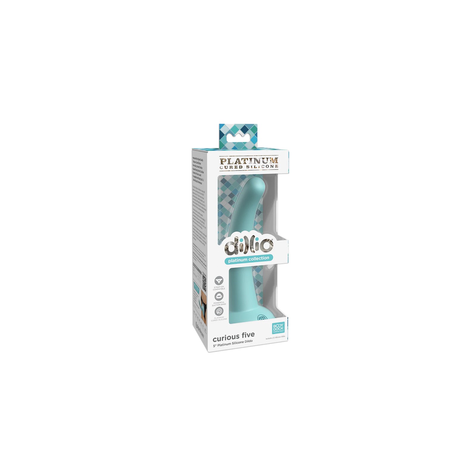 Dildo Silicona Teal Curious Five 5 in. Colección Dillio Platinum