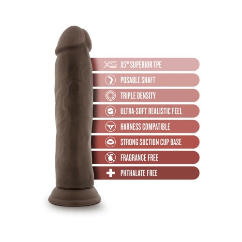 Dildo Posicionable de Densidad Triple Dr. Skin Plus de 9 in. Marrón