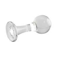 Gender X The Baller Round Glass Anal Plug Clear