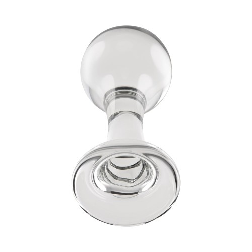 Gender X The Baller Round Glass Anal Plug Clear