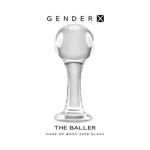 Gender X The Baller Round Glass Anal Plug Clear