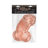 Juego de Platos para Fiesta en Forma de Pene Rose Gold