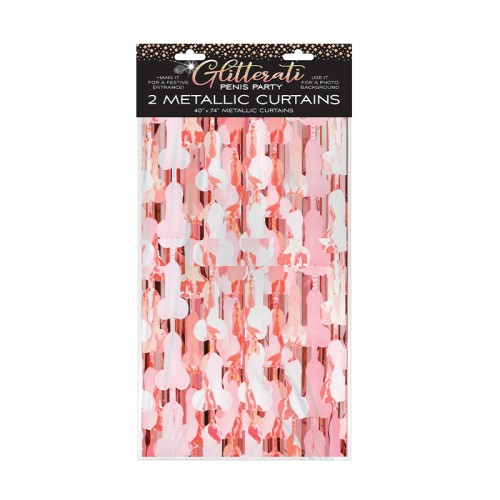 Glitterati Penis Party Foil Curtains 2-Pack