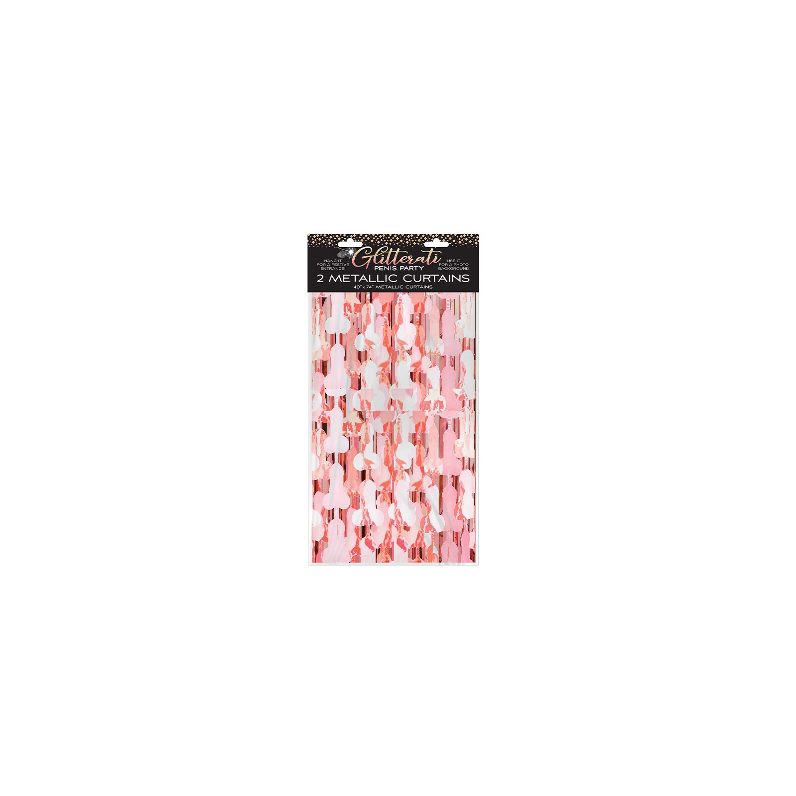 Glitterati Penis Party Foil Curtains 2-Pack