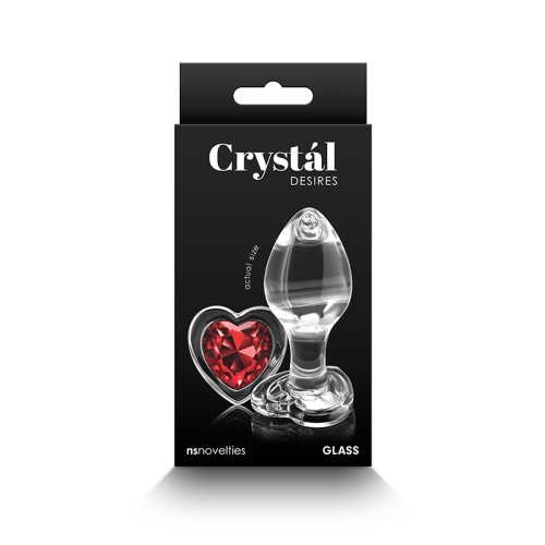 Crystal Desires Red Heart Gem Glass Plug