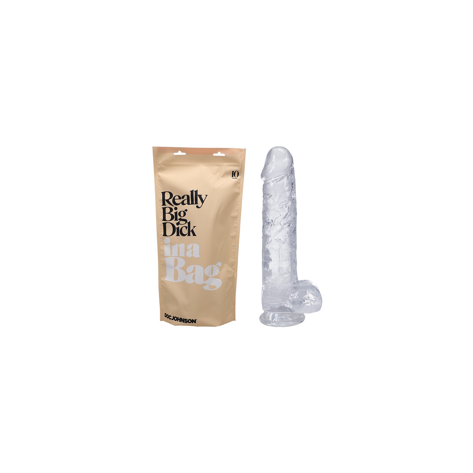 Dildo Really Big Dick In A Bag de 10 in. Transparente