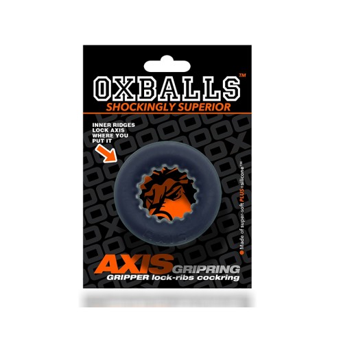 Anillo para el Pene Oxballs Axis Rib Griphold - Negro Hielo