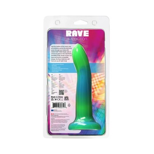 Addiction Rave Bendable Silicone Dildo 8 in Glow in the Dark