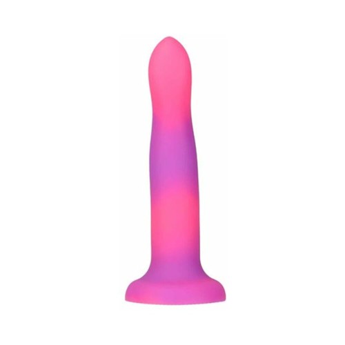 Dildo Silicona Bendable Adicción Rave 8 in. Brilla en la Oscuridad