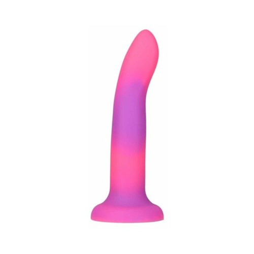 Dildo Silicona Bendable Adicción Rave 8 in. Brilla en la Oscuridad