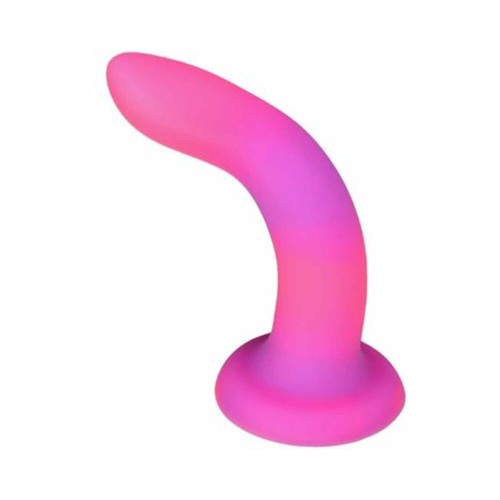 Dildo Silicona Bendable Adicción Rave 8 in. Brilla en la Oscuridad