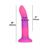 Dildo Silicona Bendable Adicción Rave 8 in. Brilla en la Oscuridad