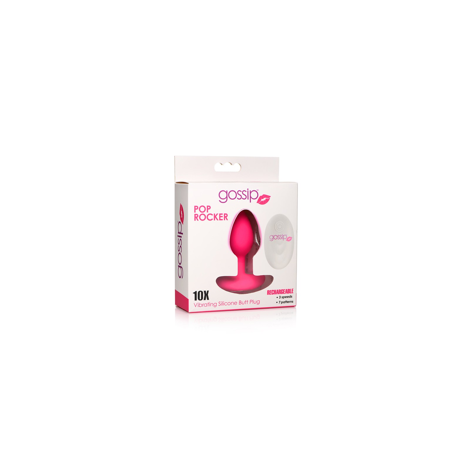 Curve Toys Gossip Pop Rocker Rechargeable Remote-Controlled Silicone Anal Plug Magenta