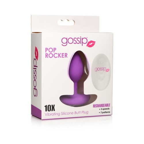 Curve Toys Gossip Pop Rocker Plug Anal de Silicona Vibrante Control Remoto Violeta