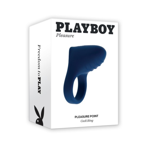 Anillo Vibrante de Silicona Playboy Pleasure Point Azul Marino