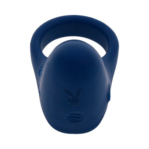 Anillo Vibrante de Silicona Playboy Pleasure Point Azul Marino