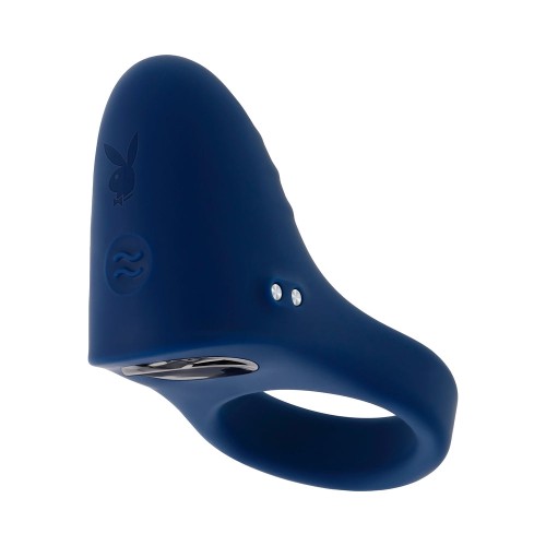 Anillo Vibrante de Silicona Playboy Pleasure Point Azul Marino