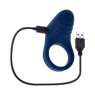 Playboy Pleasure Point Rechargeable Cockring Navy Blue