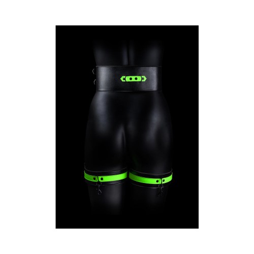 Ouch! Glow Dark Leather Cuffs Set L/XL