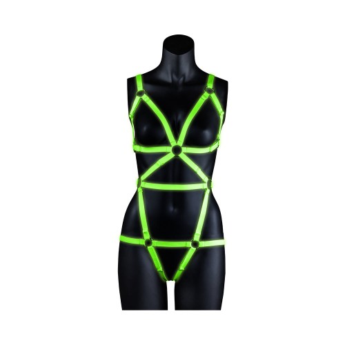 Ouch! Glow in the Dark Full-Body Harness Neon Green