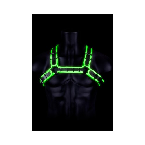 Glow in the Dark Bulldog Harness - Neon Green L/XL