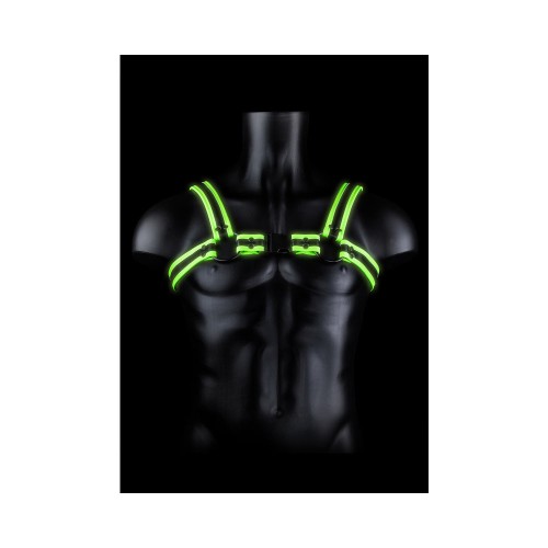 Ouch Glow in the Dark Buckle Harness Neon Green L/XL