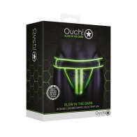 Ouch! Jockstrap de Cuero Sintético que Brilla en la Oscuridad Verde Neón