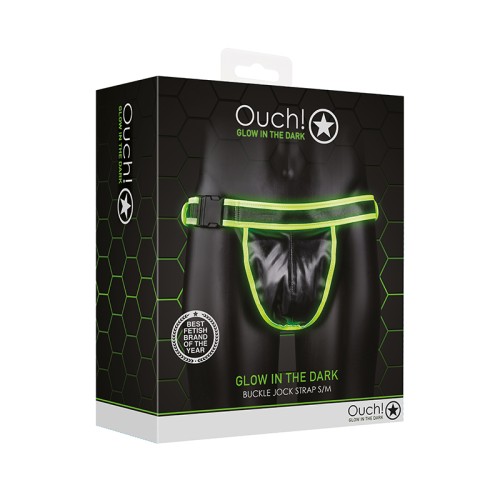 Ouch! Jock Strap Neón Verde que Brilla en la Oscuridad - Ropa de Bondage Emocionante