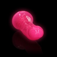 RealRock Glow in the Dark 6 in. Dildo Neon Pink