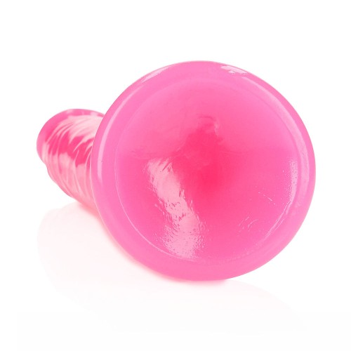 RealRock Glow in the Dark Slim 11 inch Dildo Neon Pink