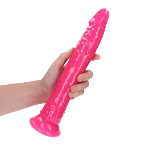 Dildo Slim Glow in the Dark de 11 pulgadas Rosa Neón