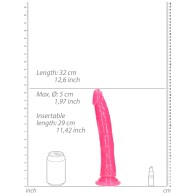 Dildo Slim Glow in the Dark de 11 pulgadas Rosa Neón