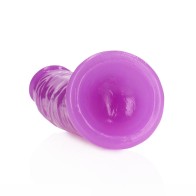 RealRock Glow in the Dark Slim Dildo Neon Purple