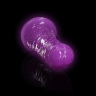 RealRock Glow in the Dark Slim Dildo Neon Purple