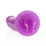 RealRock Glow in the Dark Slim 9 in. Dildo Neon Purple