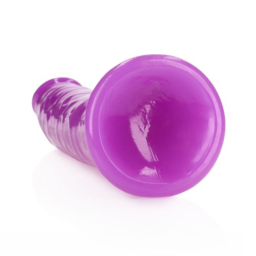 RealRock Glow in the Dark Slim Dildo - Neon Purple