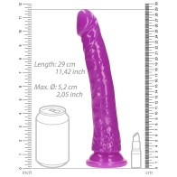 Dildo RealRock Glow in the Dark - Púrpura Neón