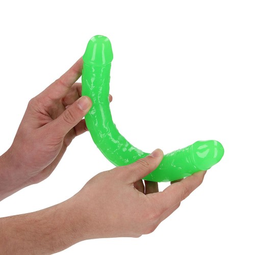 Doble Dildo que Brilla en la Oscuridad RealRock de 12 in.