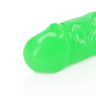 Doble Pene Glow in the Dark 15 in. de RealRock Color Verde Neón