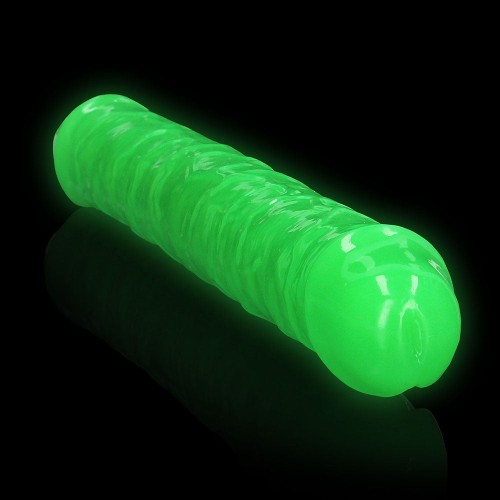 RealRock Glow in the Dark Double Dong 15 in. Dildo Neon Green