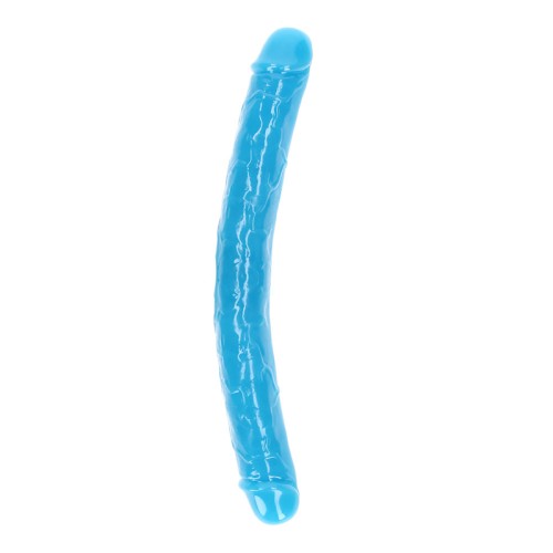 Dildo Doble Glow in the Dark 15 pulgadas Azul Neon