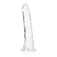 Dildo Transparente RealRock Crystal Clear Slim para Uso Doble