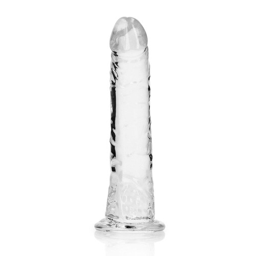 Dildo Transparente RealRock Crystal Clear Slim para Uso Doble