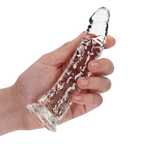 Dildo Transparente RealRock Crystal Clear Slim para Uso Doble