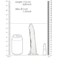 Dildo Transparente RealRock Crystal Clear Slim para Uso Doble