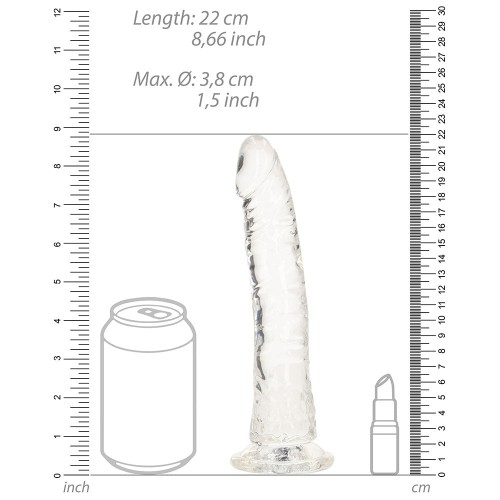 Dildo Transparente RealRock Slim 8 pulgadas