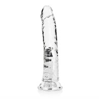 RealRock Crystal Clear Slim 9 Inch Dildo