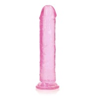 RealRock Crystal Clear Pink Dildo 9 in.